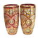 Bohemian Cranberry Red Enamel Cut Glass Vases, c1910