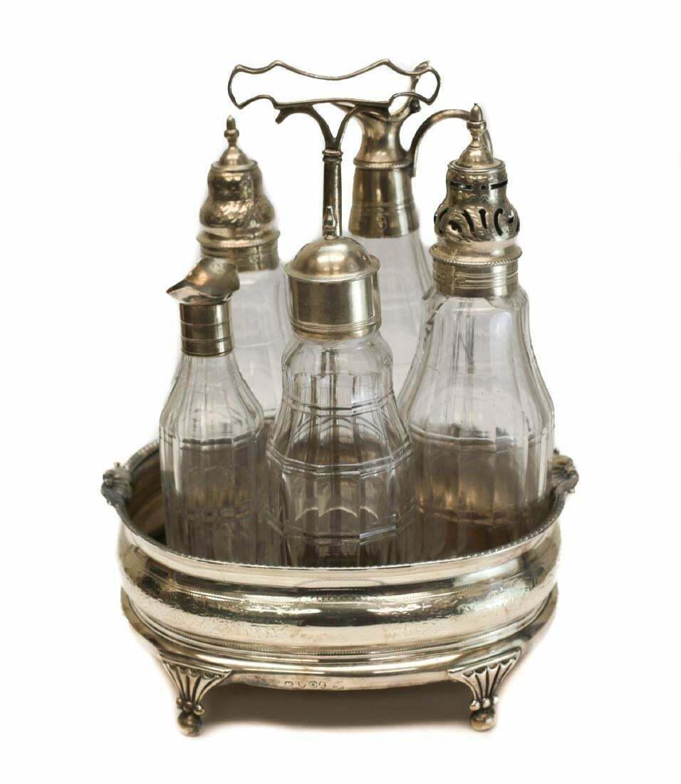 Thomas Daniell London Sterling Silver & Glass Cruet Set (1 of 4)