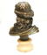 Figural Bronze Bust Sculpture on Onyx Base, "Fury" - 3