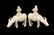 Pair Chinese Glazed Porcelain Men on Bulls Figurine.
