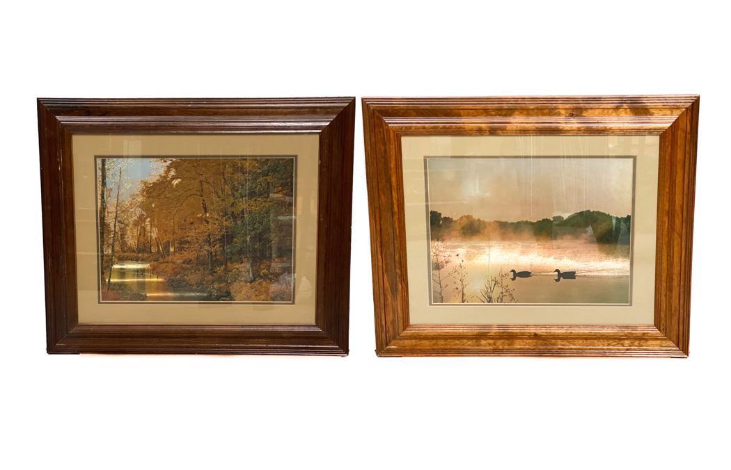 Pair Foil Lithograph Landscape Scenes (1 of 5)