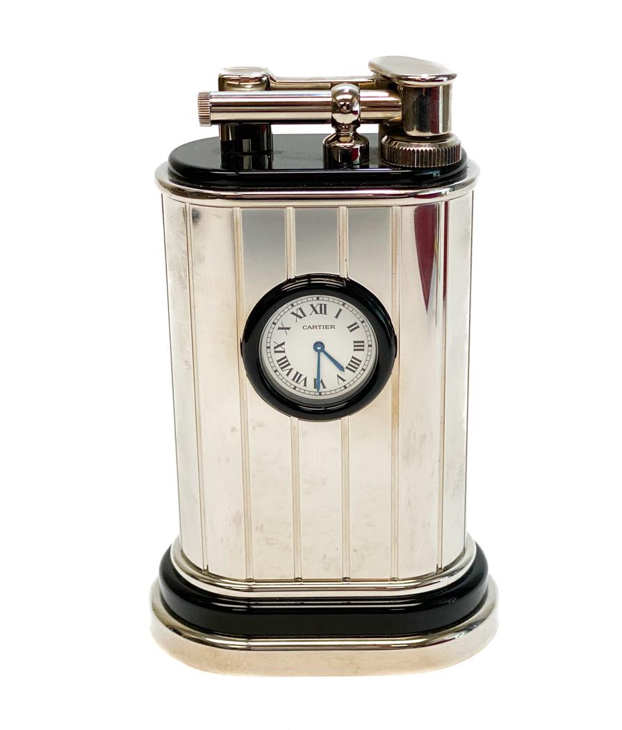 Cartier Combination Table Lighter & Clock