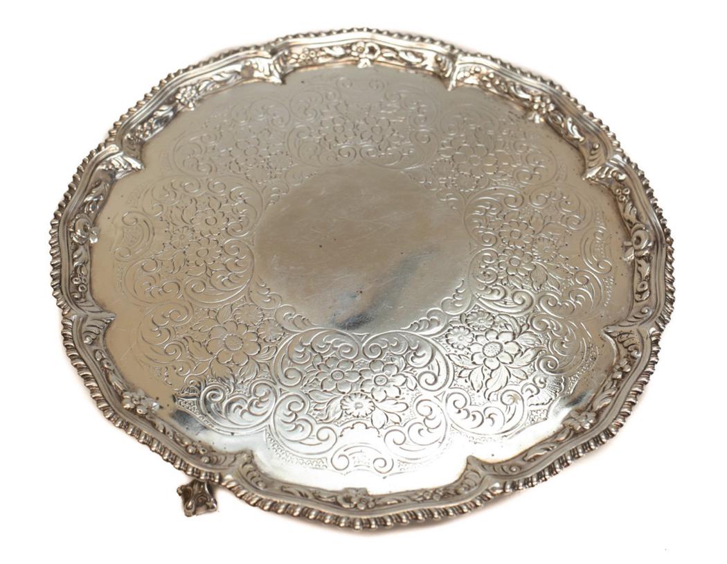 Richard Rugg I London Sterling Silver Salver Tray (1 of 4)