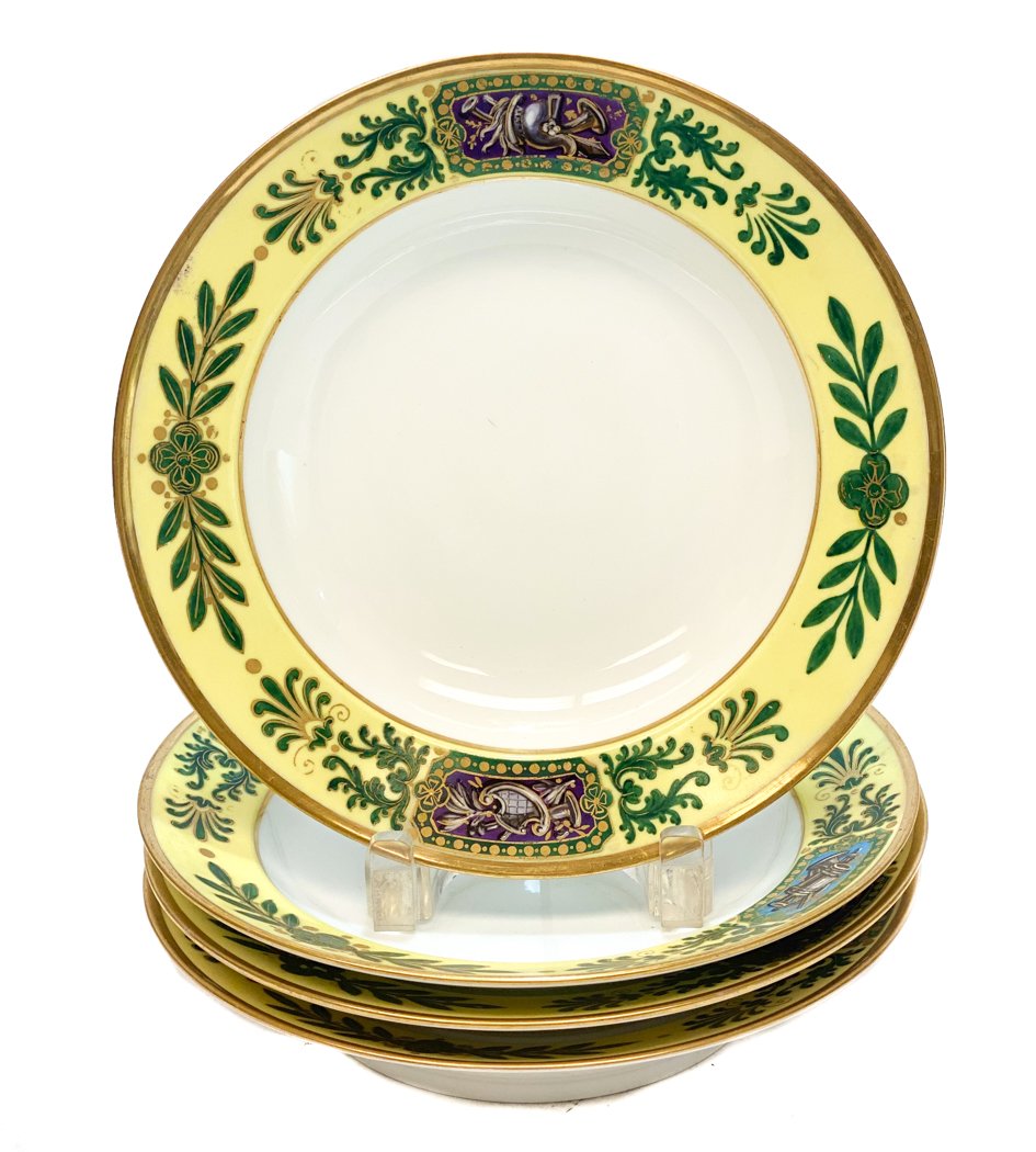 4 Manufacture De Sevres Porcelain Rimmed Soup Bowls (1 of 8)