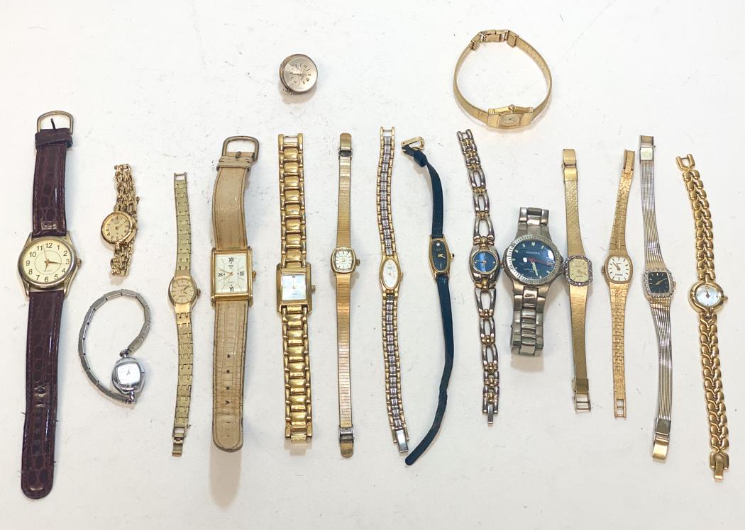 Group of 17 Watches. Bulova Citizen Merona: Group of 17 wristwatches. Brands include Bulova, Citizen and Merona Domestic Shipping: $20