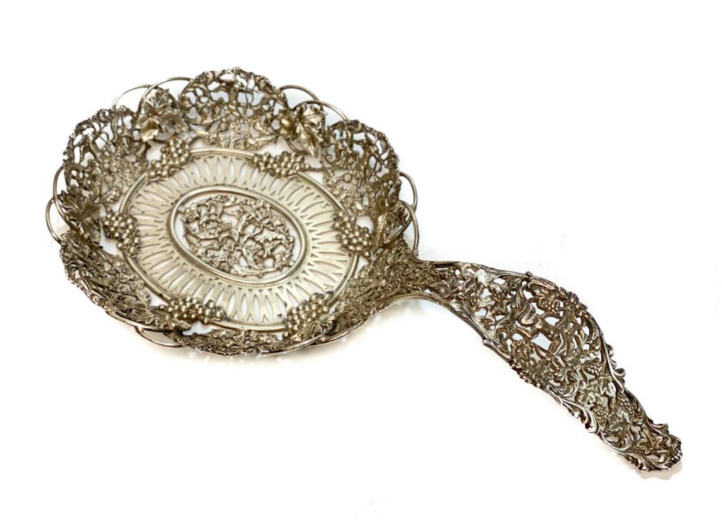 Sterling Silver Pierced Fruit Strainer, circa 1900 (1 of 4)