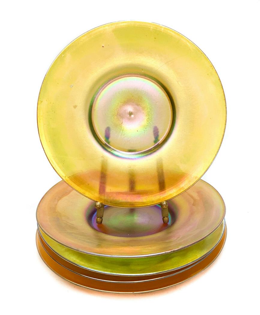 5 LCT Louis Comfort Tiffany Iridescent 7 inch Plates (1 of 3)