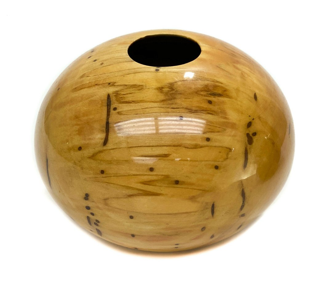 Philip Moulthrop Ash Leaf Maple Wood Round Vase (1 of 5)