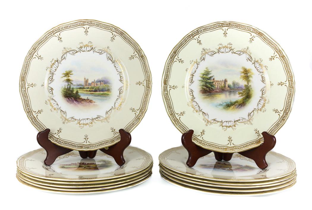12 pc Royal Worcester Porcelain Cabinet Plates (1 of 8)