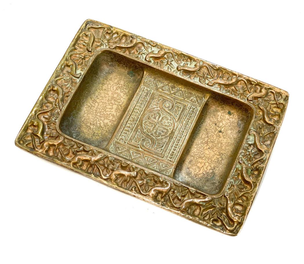 Tiffany Studios New York Bronze Ash Tray in Venetian (1 of 4)