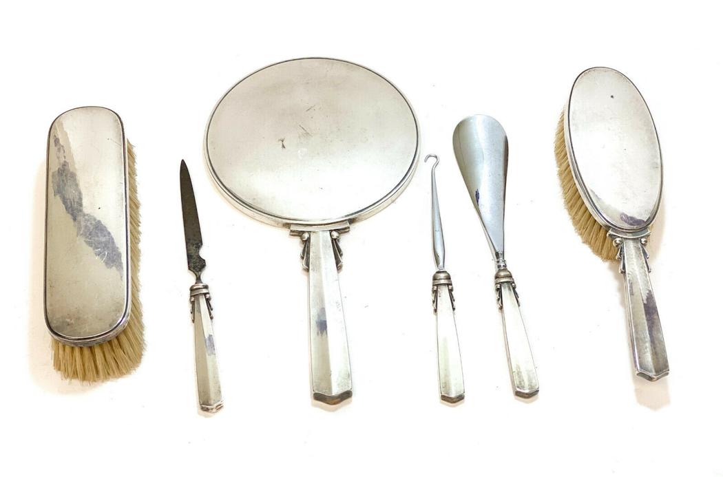 6 Georg Jensen Denmark Sterling Silver Vanity Set (1 of 3)