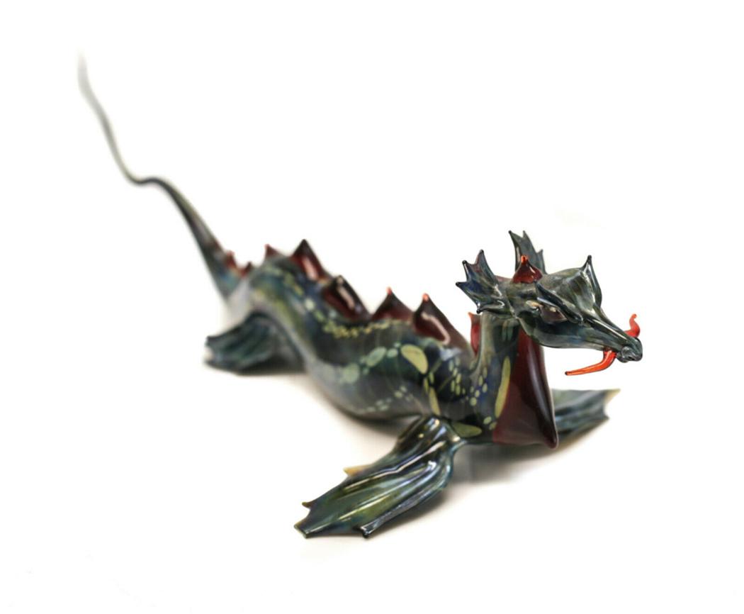 Suellen Fowler American Studio Glass Dragon Figurine (1 of 4)