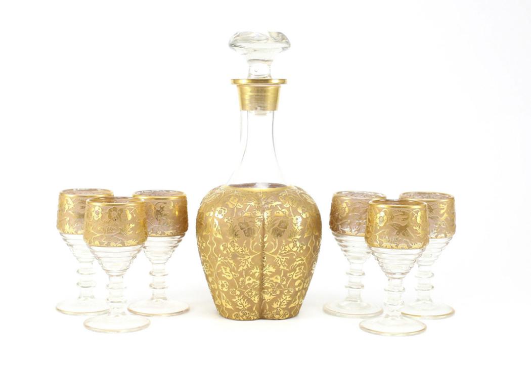 7pc Continental Art Glass Decanter Set (1 of 1)