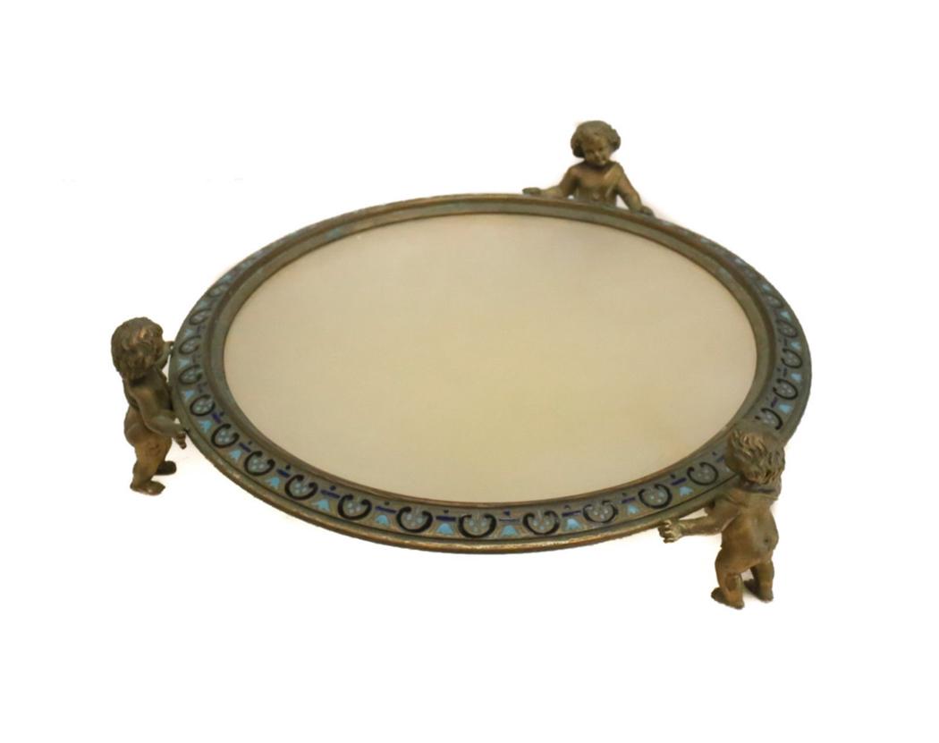 Continental Gilt Bronze & Alabaster Putti Tray (1 of 3)