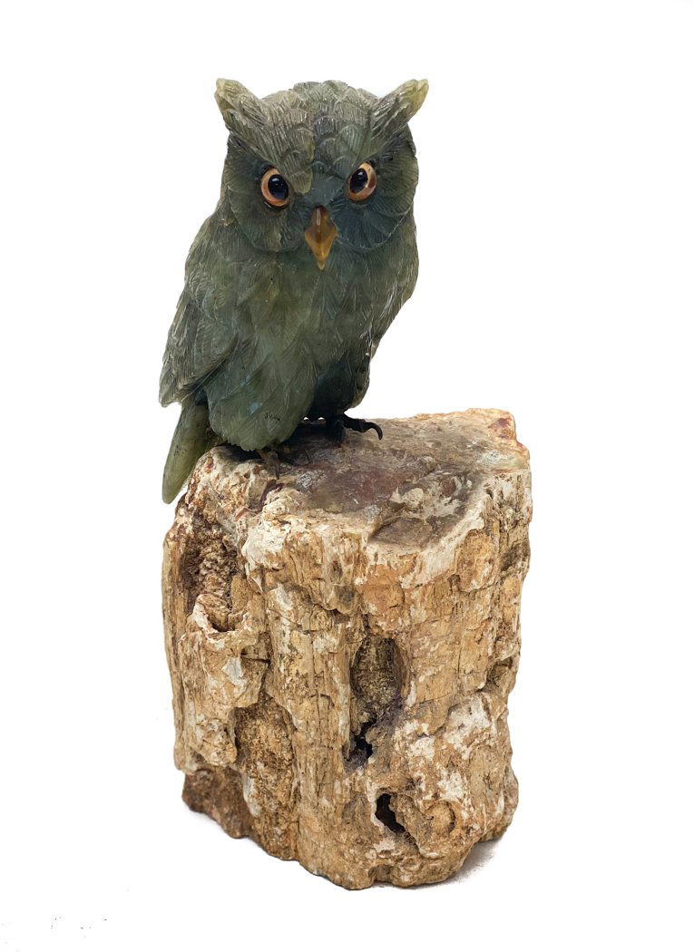 Carved Labrodorite Figure of an Owl by Manfred Wild (1 of 6)