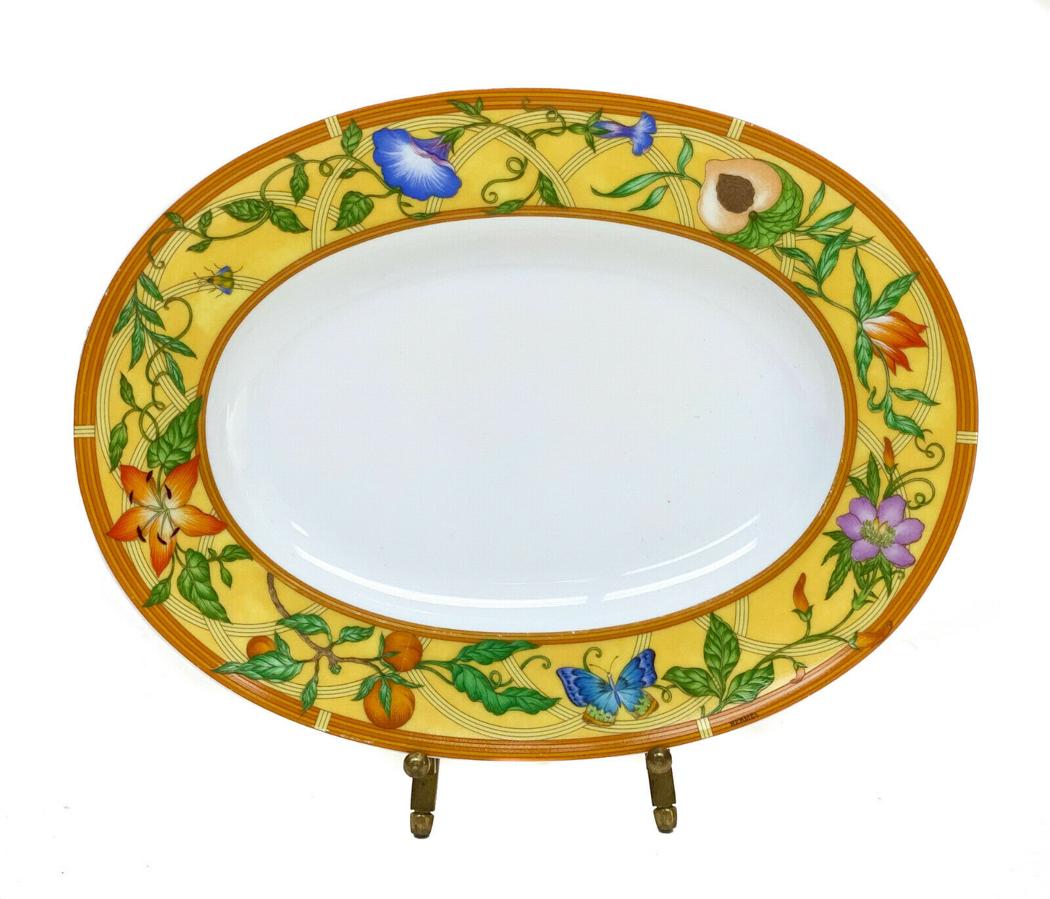 Hermes Porcelain Oval Pickle Dish in La Siesta (1 of 5)