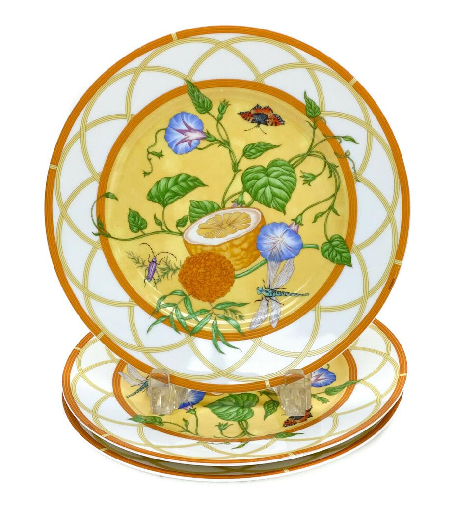 3 Hermes Porcelain Dessert Plates in La Siesta (1 of 5)