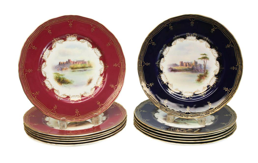 12 Royal Worcester Porcelain Dinner Plates, 1891 (1 of 7)