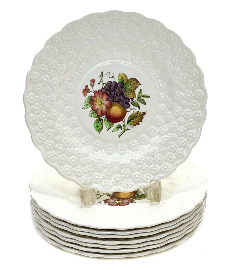 8 Copeland Spode Porcelain Dessert Plates, c1895 (1 of 6)