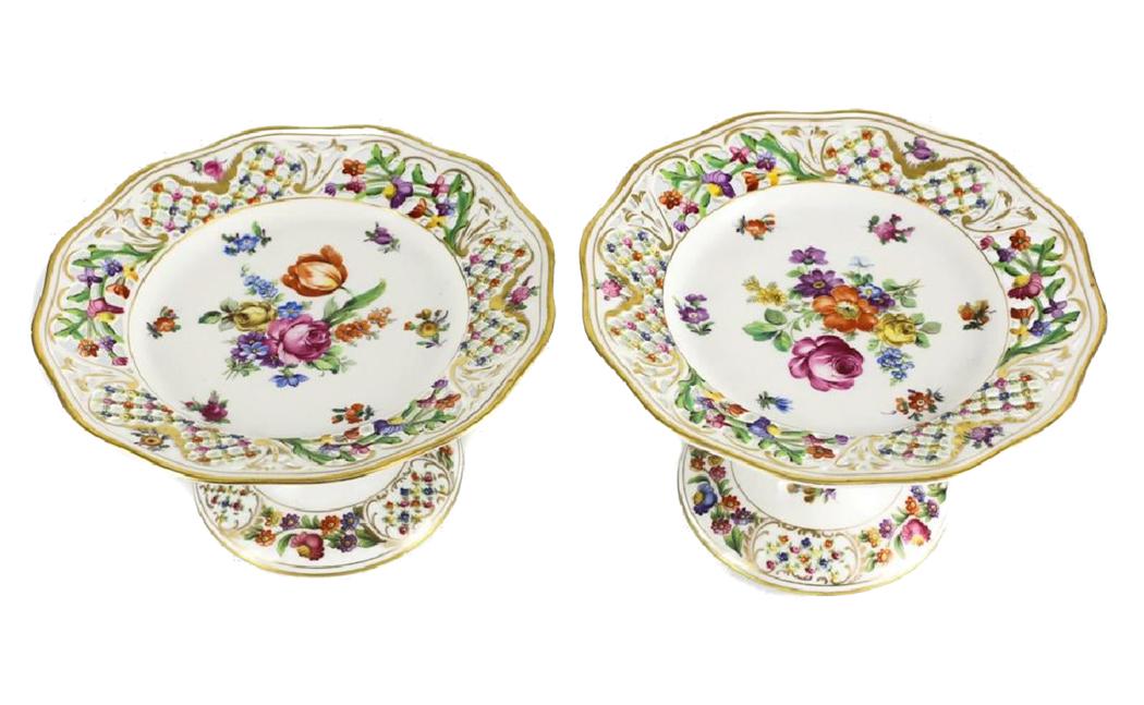 Pair Schumann Dresden Porcelain Serving Dishes (1 of 4)