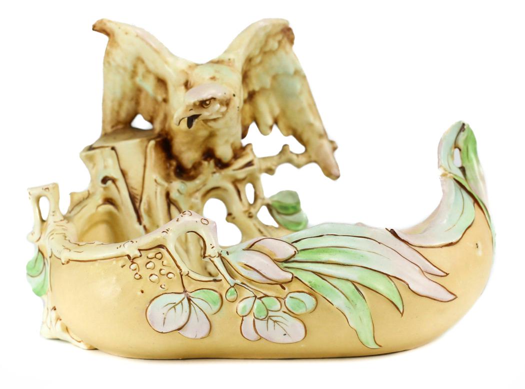 Austrian Porcelain Eagle Centerpiece Bowl, Early 20th C (1 of 9)
