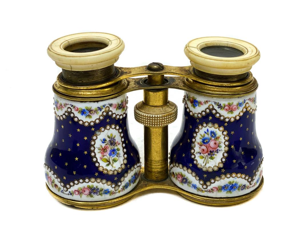 French Bronze and Enamel Opera Glasses / Binoculars (1 of 6)