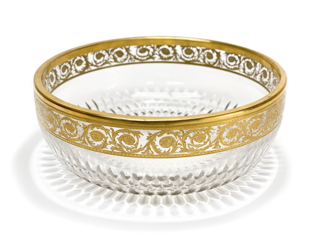 Saint St. Louis Crystal Glass Bowl in Gold Thistle (1 of 5)