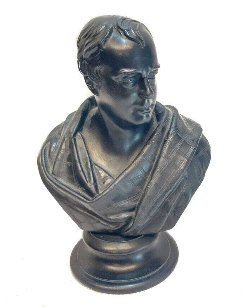 Wedgwood Black Basalt Bust Sculpture, Walter Scott (1 of 5)