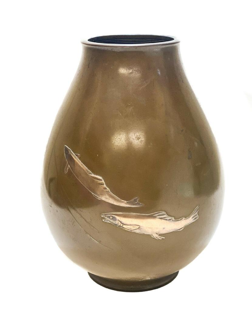 Japanese Patinated Bronze Vase by Ryubundo Zo (1 of 4)
