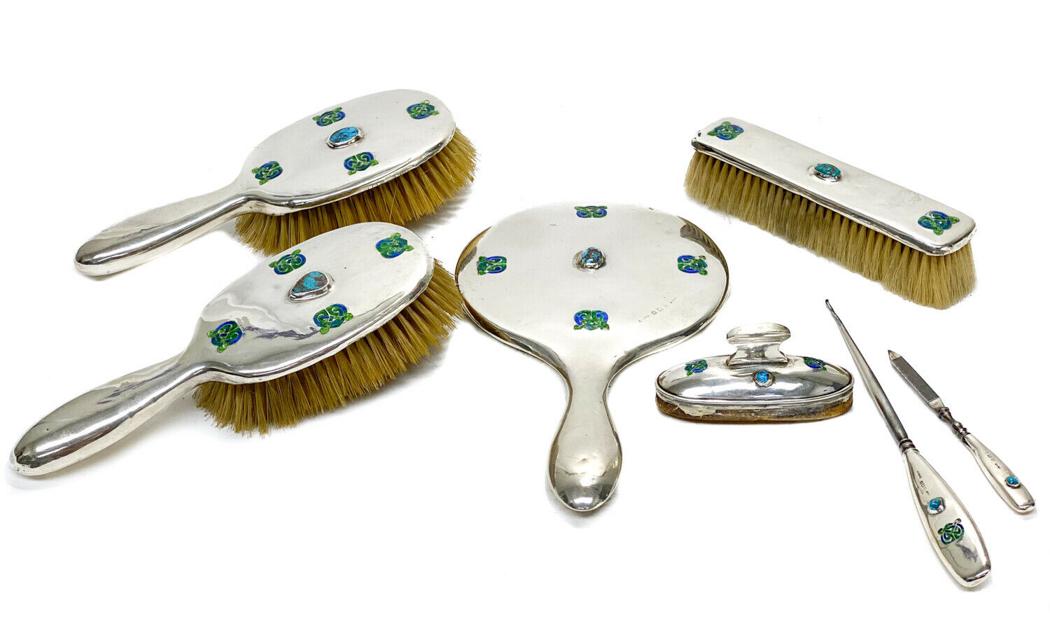 Liberty & Co Ltd Arts Crafts Sterling Silver Vanity Set (1 of 5)