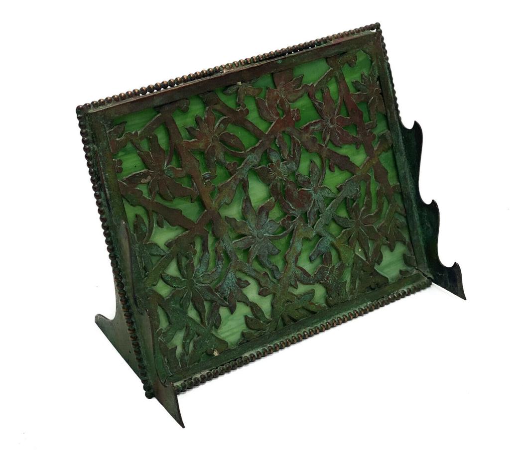 Apollo Bronze Green Slag Glass Grapevine Pen Rack (1 of 5)