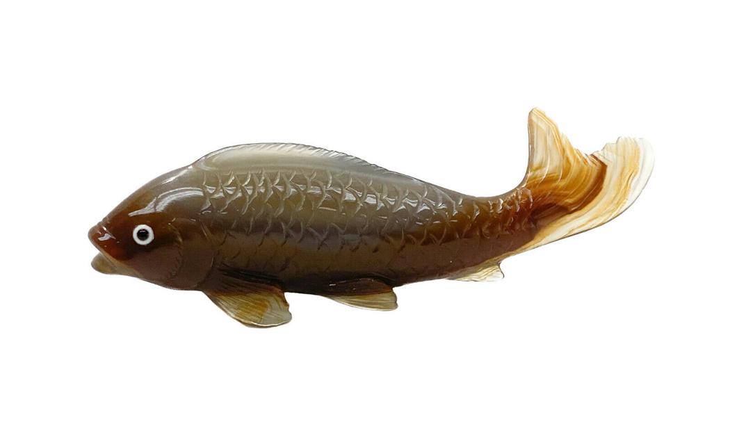 Georg O. Wilde Hand Carved Agate Koi Fish Figurine (1 of 3)