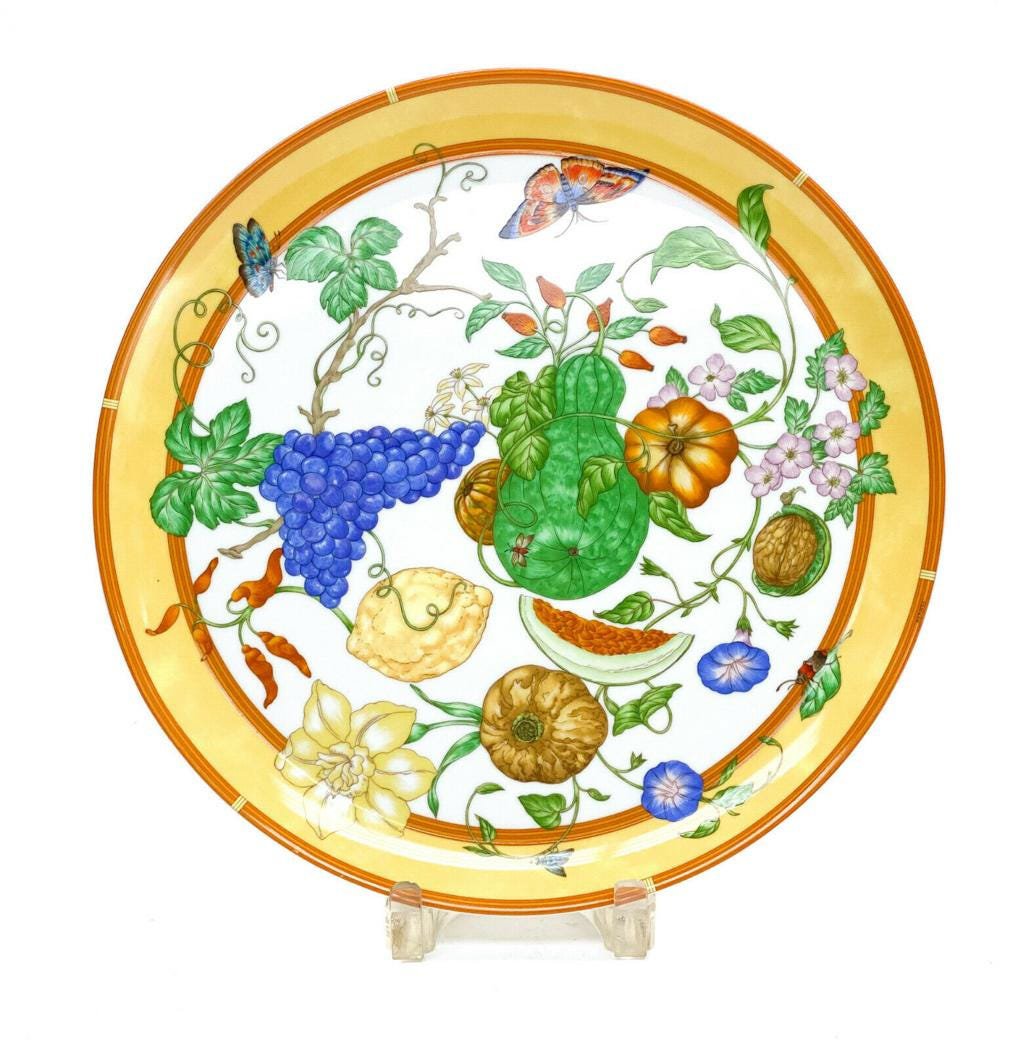 Hermes Porcelain Large Round Tart Dish in La Siesta (1 of 6)
