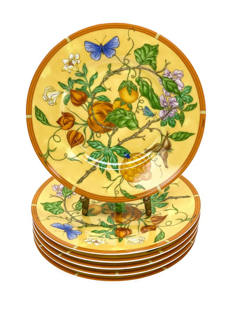 6 Hermes Paris Porcelain Bread and Butter Plates in La (1 of 5)