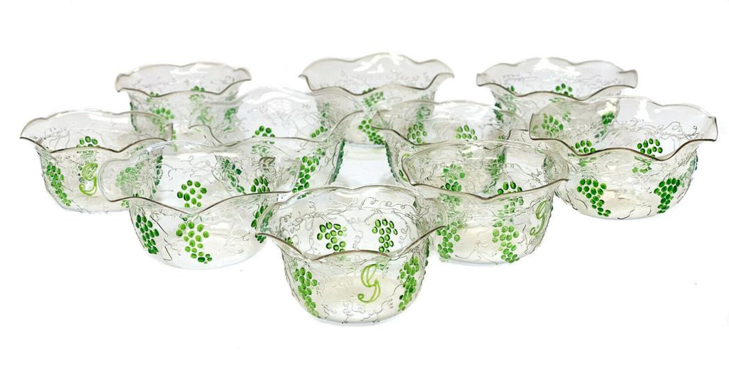 10 Continental Hand Blown Dessert or Fruit Bowls (1 of 4)