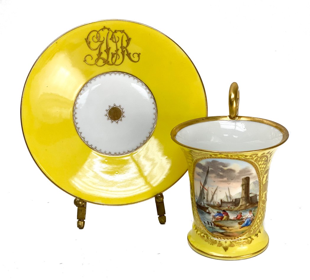 Dresden Ambrosius Lamm Porcelain Cup and Saucer (1 of 8)