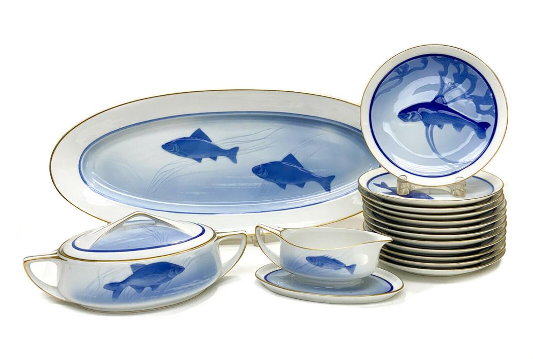 Rosenthal Selb Bavaria Porcelain Fish Dinner Set for 12 (1 of 9)