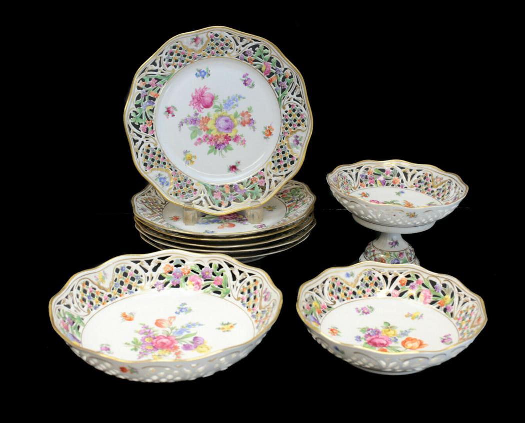 Dresden Germany Porcelain  Dessert Service for 6 (1 of 5)