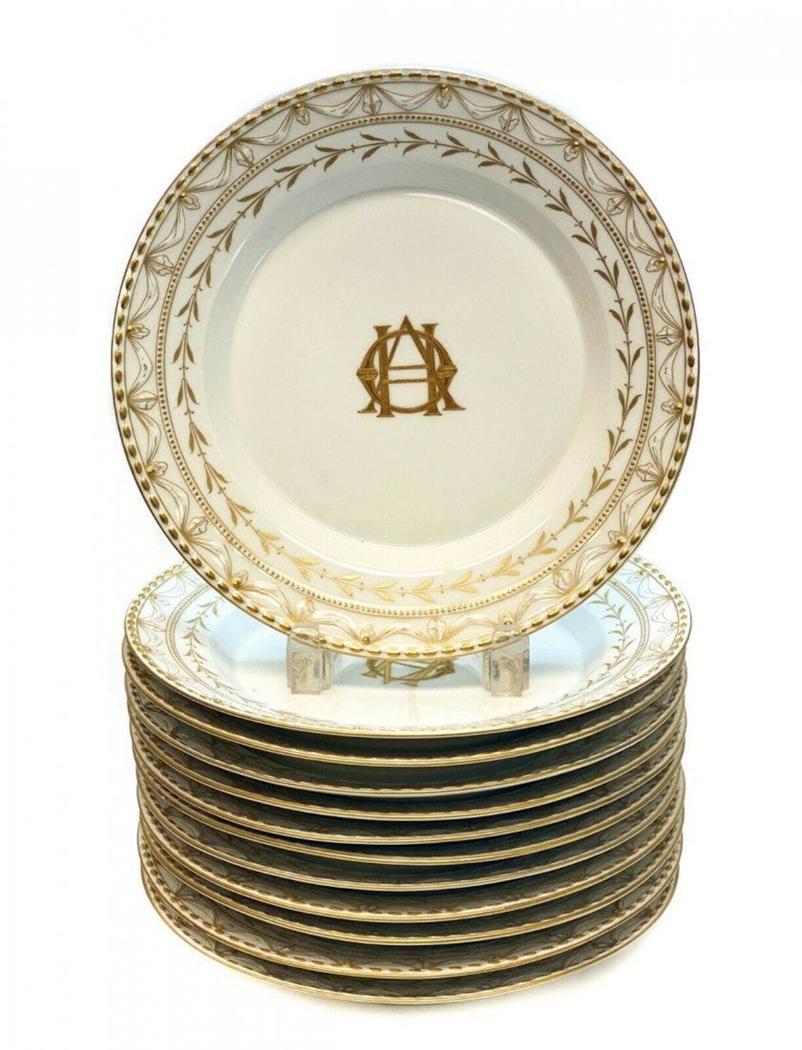 12 KPM Porcelain Masonic Dinner Plates, circa 1900 (1 of 3)