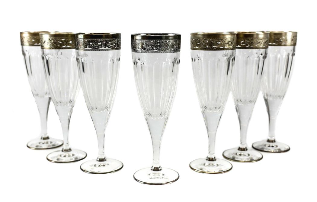 7 Michael C. Fina Silver Italian Champagne Flutes (1 of 6)