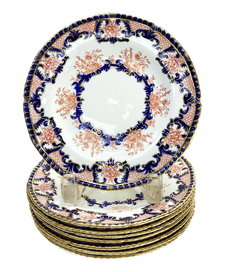 8 Royal Crown Derby Dessert Plates in Kings Pattern (1 of 4)