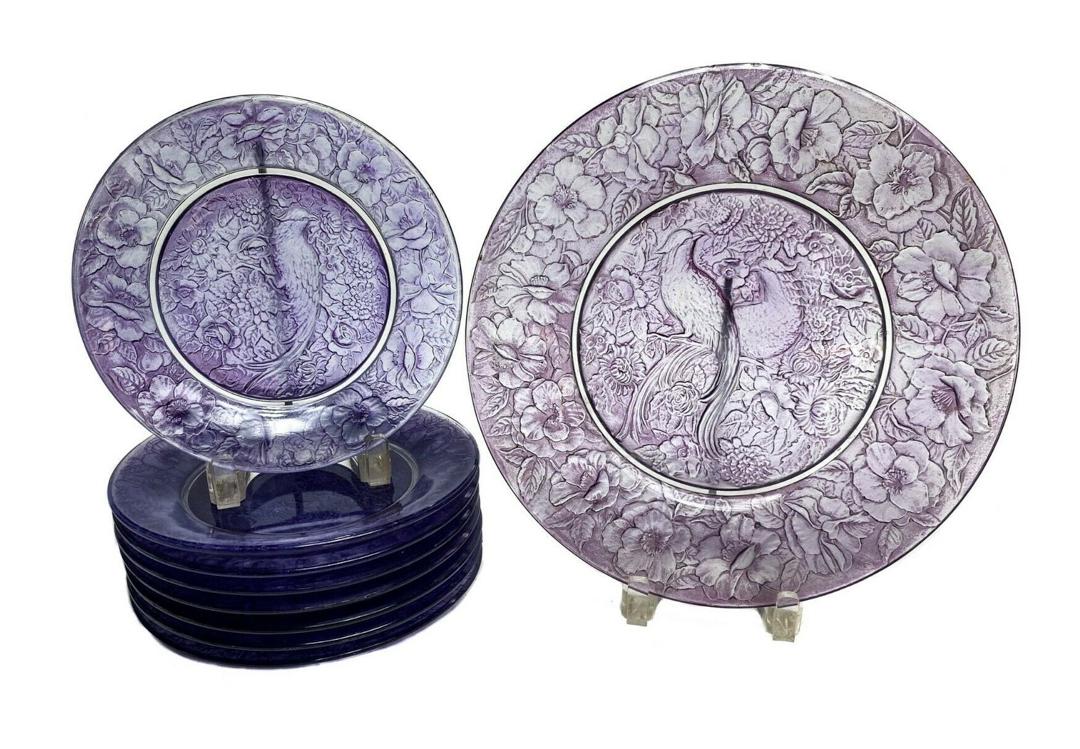 Consolidated Amethyst Glass Bird of Paradise Plates (1 of 7)