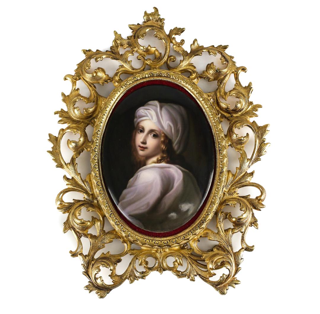 KPM Hand painted Porcelain Portrait Plaque C. 1900 (1 of 3)