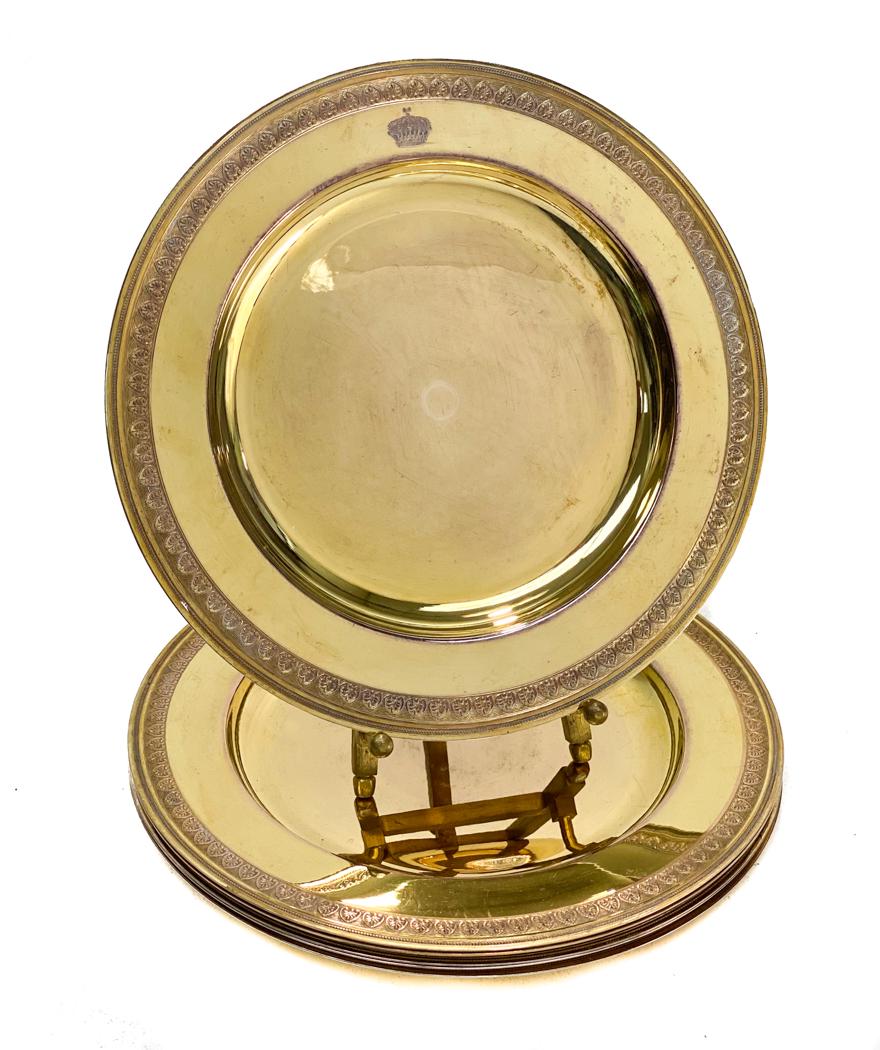6 Continental Gilt Silver Plates (1 of 4)