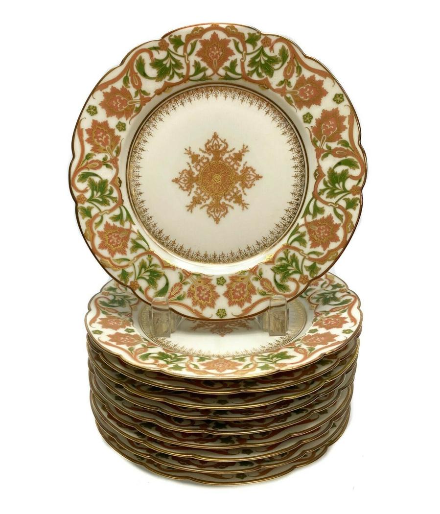 10 Charles Ahrenfeldt Floral Dessert Plates c1920 (1 of 3)