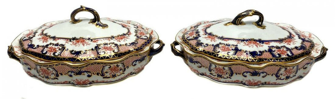 Pair Royal Crown Derby Imari Tureens 1915 Pattern 3653 (1 of 8)