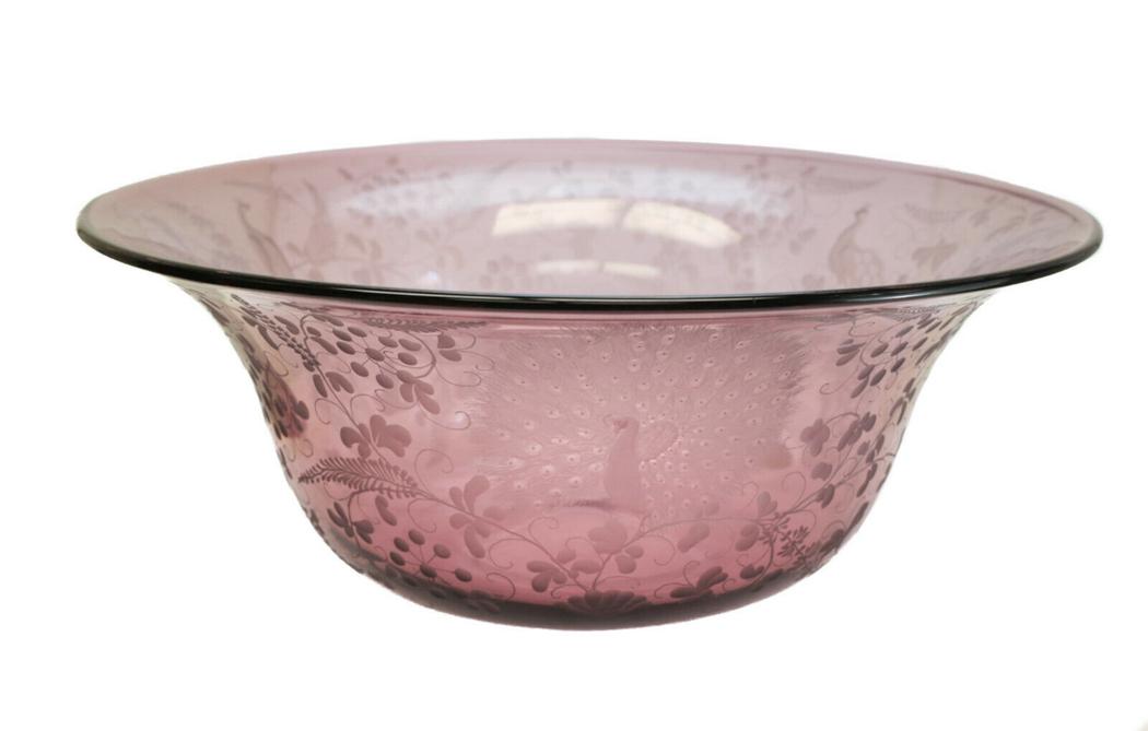 Seguso & Linzi Murano Amethyst Glass Centerpiece Bowl (1 of 5)
