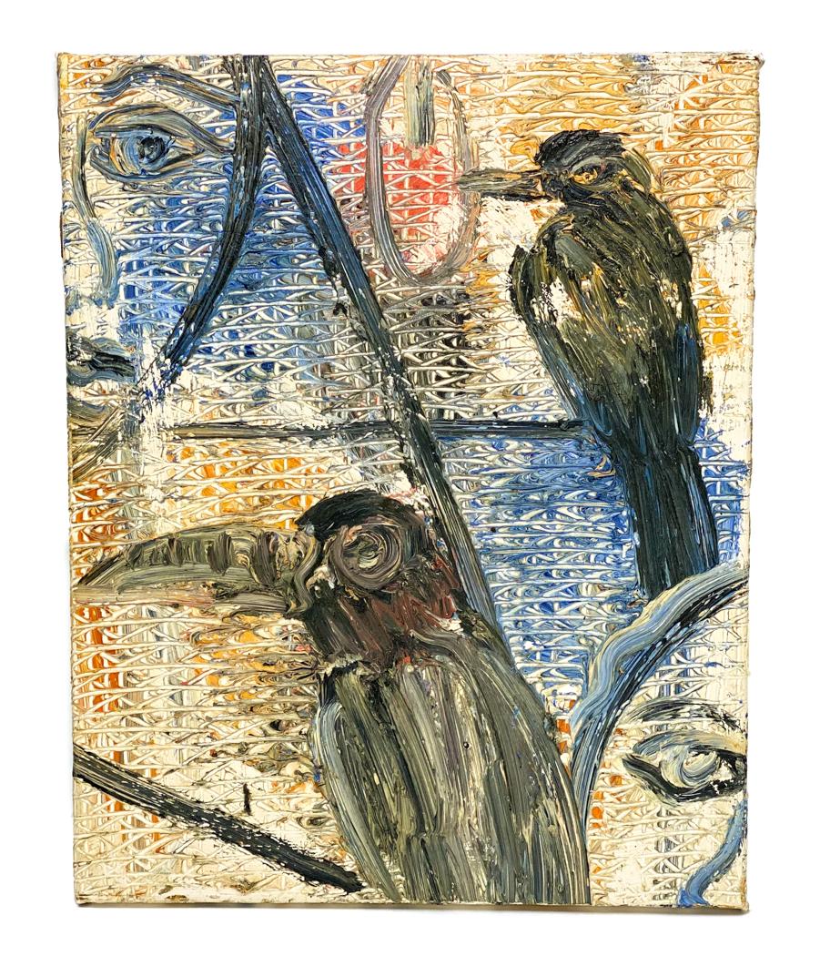 Hunt Slonem Oil on Canvas, 1992. "Ian" (1 of 7)