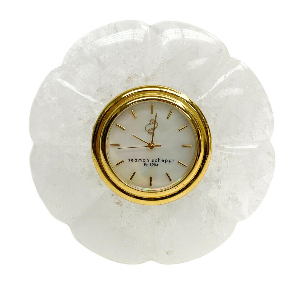 Seaman Schepps Rock Crystal Art Deco Table Clock (1 of 5)