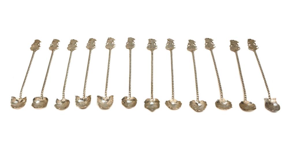 12 Continental 800 Silver Iced Tea Spoons, circa 1950 (1 of 4)